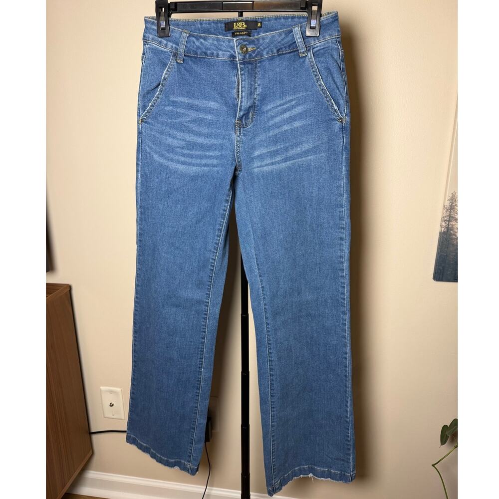 Medium Wash Palazzo Jeans Size 8